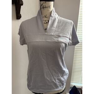 Vintage 80s Newcombe Active Sportswear Polo Shirt Size Lilac Athletic Collar L